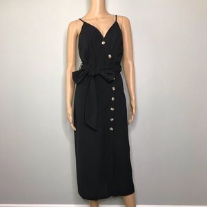 New Vici Button down smoked back midi dress